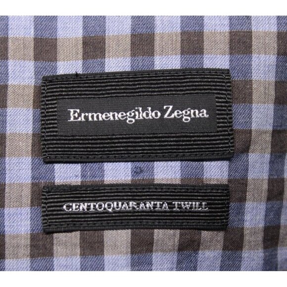 Ermenegildo Zegna Men's Long Sleeve Shirt Multicolor Check Button Up Sz XL - Picture 5 of 6